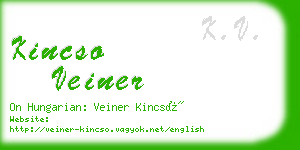 kincso veiner business card